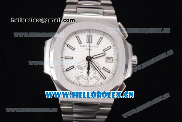 Patek Philippe Nautilus Clone PP 315 Automatic Stainless Steel Case/Bracelet with White Dial and Stick/Arabic Numeral Markers (BP) - Click Image to Close